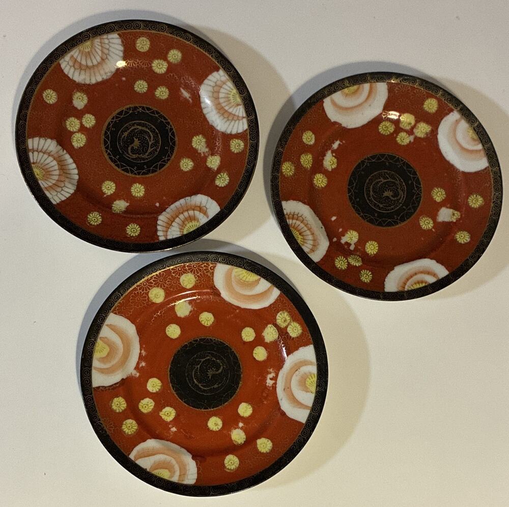 3 Antique Japanese export porcelain Meiji period 18-19th century Tashiro Company